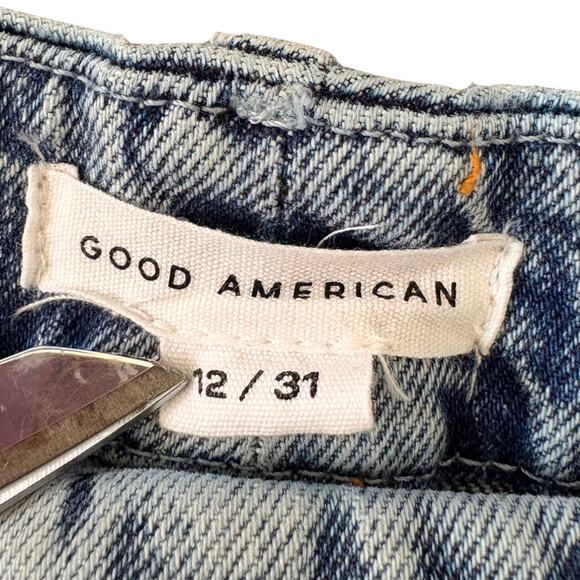 Good American High Waist Straight Leg Jeans 12/31 Light Wash Streetwear Retro - Picture 2 of 9